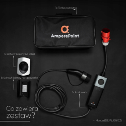 Przenośna ładowarka Ampere Point Q11 16A typ 2 11kW 6M aplikacja TUYA WI-FI