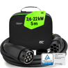 Green Cell Snap Kabel EV Typ 2 22kW 5m 32A Do Ładowania Tesla Model S 3 X Y