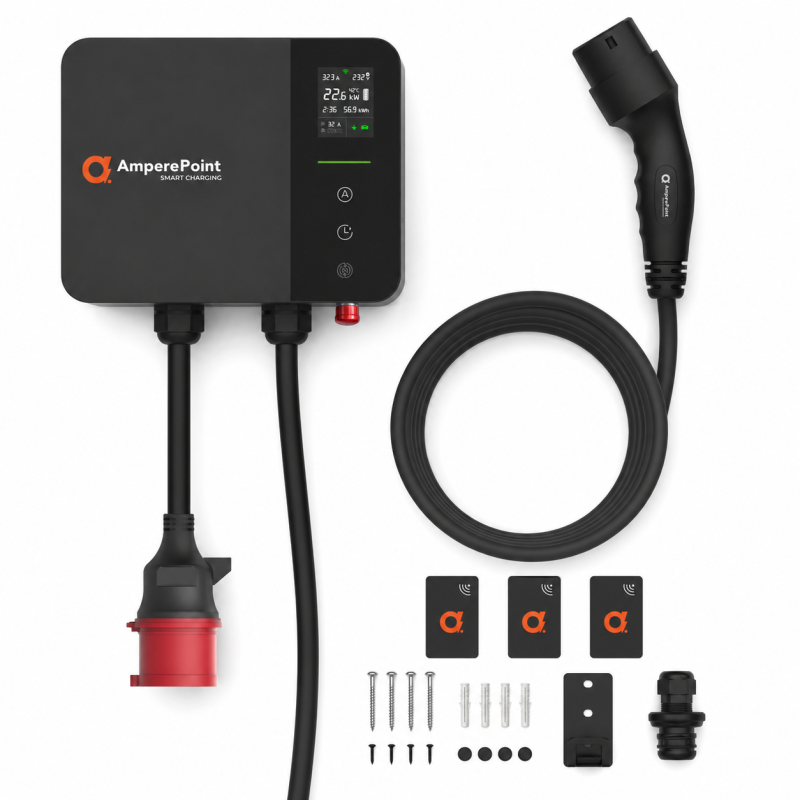 Wallbox PRIME 22kW 32A Type 2 7,5m APLIKACJA Ampere Point